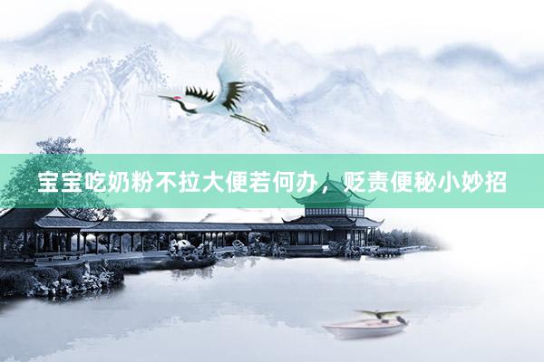 宝宝吃奶粉不拉大便若何办，贬责便秘小妙招